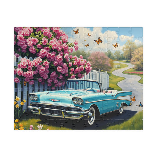 Vintage Car Jigsaw Puzzle - 110, 252, 520, 1014 pieces, Gift for Automobile Enthusiast, Family Game Nights, Birthday Father's Day 110 pcs (Horizontal) Puzzle The Puzzle Chest