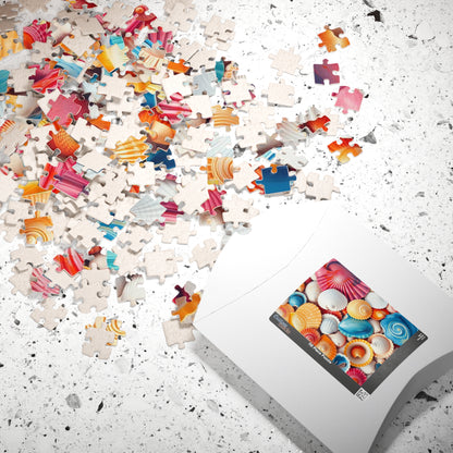 Chaotic Seashell Jigsaw Puzzle - Beach Themed Collage, Ideal for Family Game Nights, Creative Hobby, Holiday Birthday Gift for Ocean Lovers Puzzle The Puzzle Chest