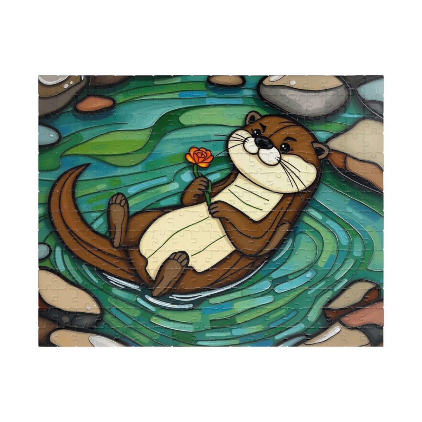River Serenity Otter Puzzle - 110-1014 Piece Cute Wildlife Animal Jigsaw Game for Fun Family Activity, Unique Gift Idea, Creative Challenge