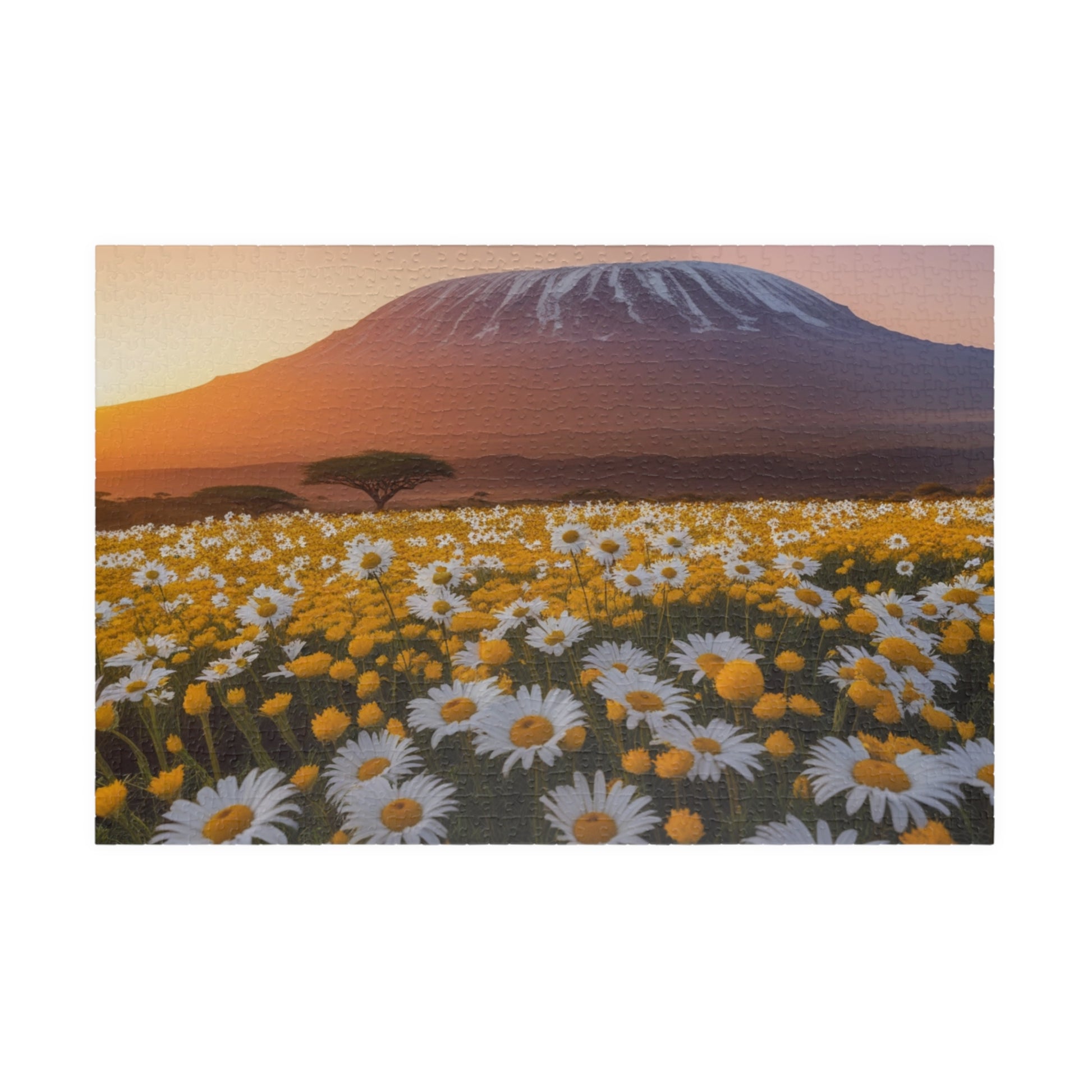 Mount Kilimanjaro Landmark Puzzle, African Daisies Sunrise Jigsaw Game, 252/520/1014 Pieces, Nature Lover Gift, Home Decor, African Safari 1014 pcs (Horizontal) Puzzle The Puzzle Chest