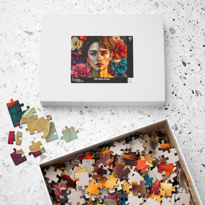 LGBTQ+ Surrealist Self-Portrait Jigsaw Puzzle, Androgynous Subject (Femme/Masc Halves), Gift for Art Lover, Game Night, Pride Month Puzzle The Puzzle Chest