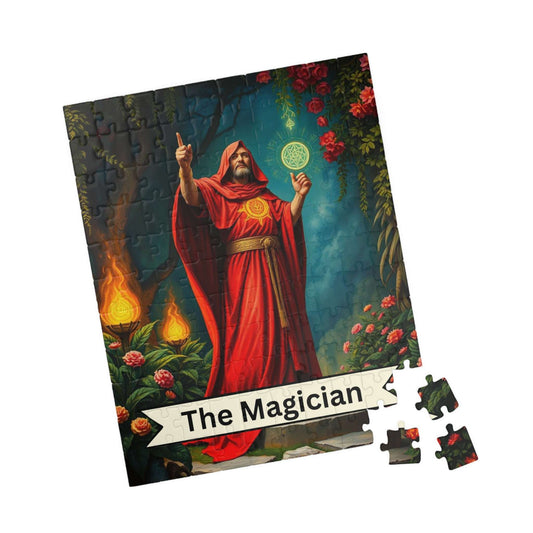 Mystical Magician Puzzle - Tarot Card Style 110-1014 Piece Jigsaw, Gift for Magic Lovers, Unique Home Decor, Family Fun, Mindful Activity 110 pcs (Vertical) Puzzle The Puzzle Chest