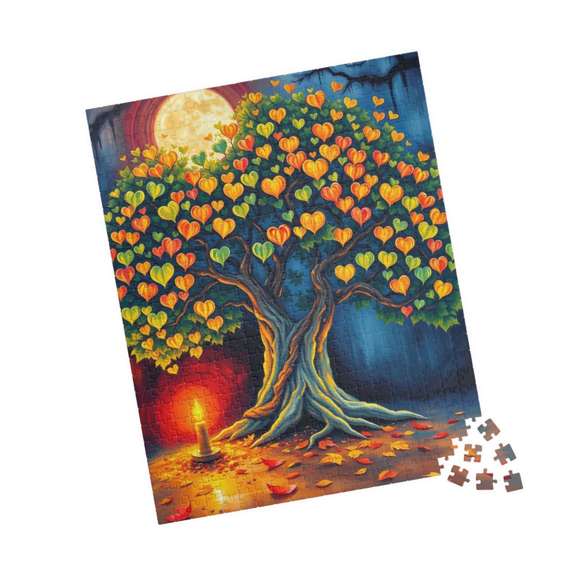 Majestic Bodhi Tree Puzzle for Adults - Heart-Shaped Leaves Design, Puzzle Lover Gift for Friends, Home Entertainment, Mental Exercise Puzzle The Puzzle Chest