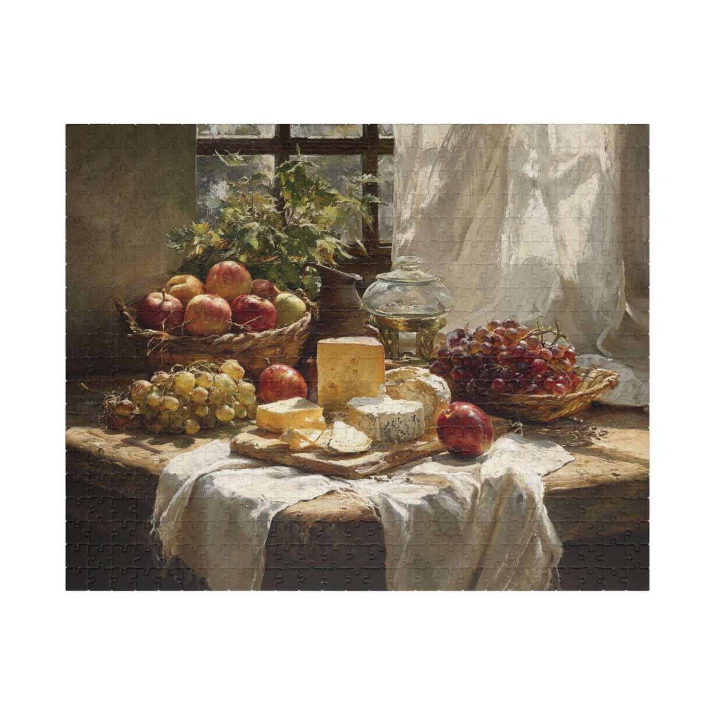 Still Life Fruit and Cheese Puzzle | Classic Tabletop Scene