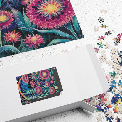 Flower Theme Trippy Puzzle, 110-1014 Piece Glow Garden Jigsaw Puzzle, Challenging Tabletop Game, Adult Entertainment Relaxation Meditation Puzzle The Puzzle Chest
