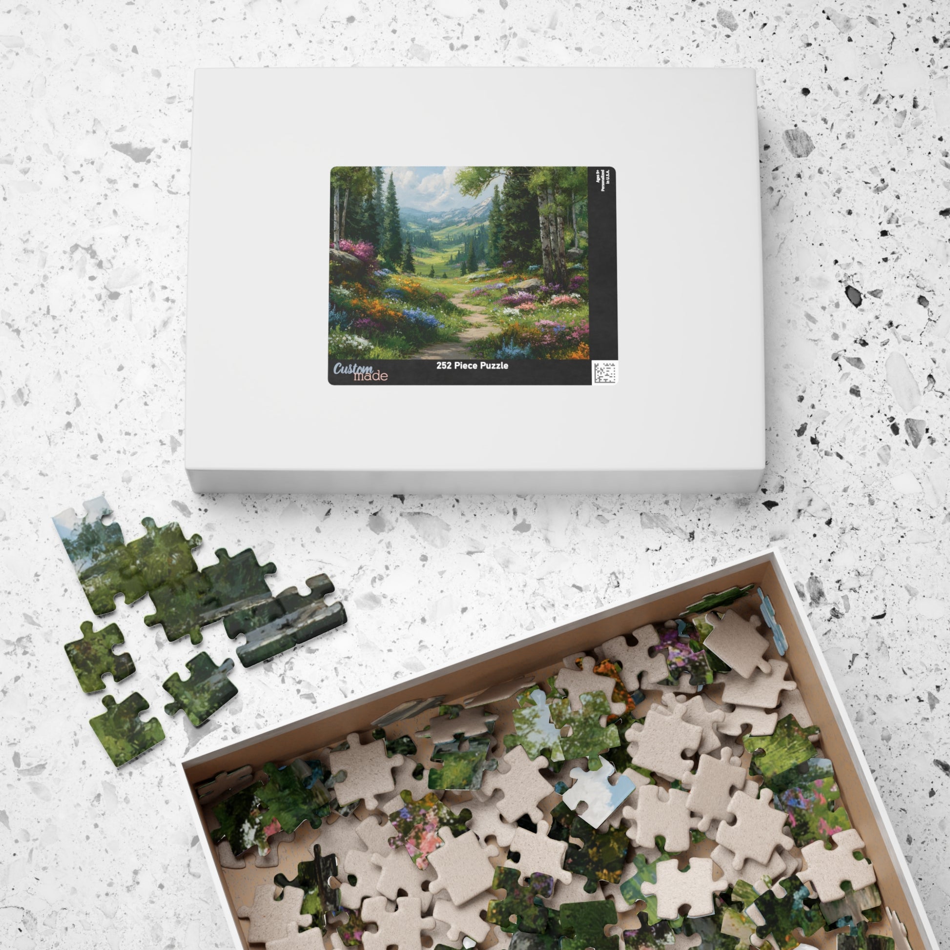 Spring Forest Path Jigsaw Puzzle – Sunlit Wildflower Meadow, Nature Inspired Floral Landscape Puzzle The Puzzle Chest