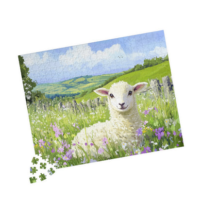 Spring Lamb Puzzle | Scenic Countryside Sheep Jigsaw 110-1014 Piece 520 pcs (Horizontal) Puzzle The Puzzle Chest