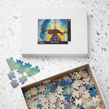 Aurora Borealis Puzzle - Black Woman Portrait, Cozy Afrocentric Winter Vibes, Ice Skating Scene, Family Fun, Gift for Puzzle Lover, Holidays