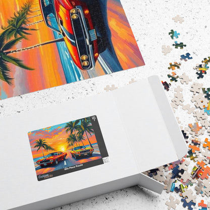 Vintage Car Puzzle: Retro Sunset Vibes, Nostalgic Holiday Birthday Gift for Friend Puzzle Lover, Family Fun Activity, Mindful Home Entertainment Puzzle The Puzzle Chest