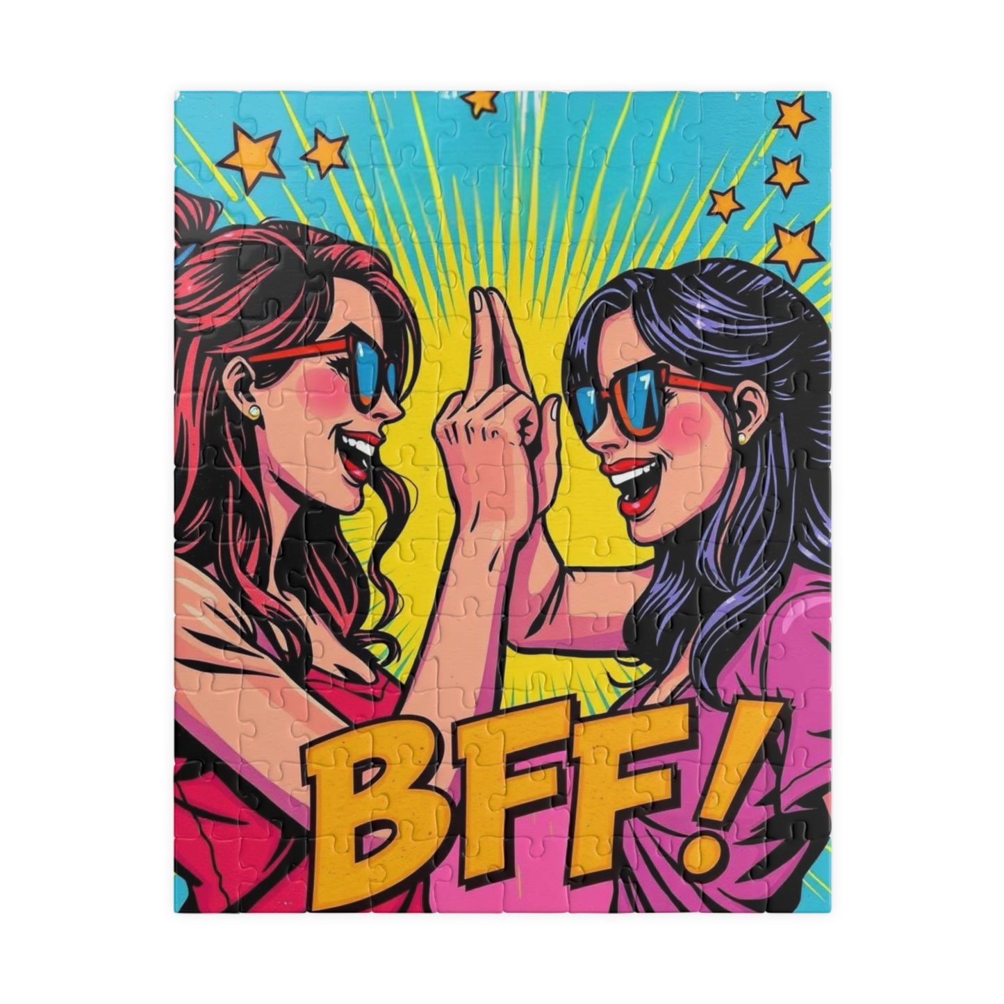 BFF Puzzle for Adults - Pop Art Fun Colorful Friendship Jigsaw Game, Creative Gift for Friends, Relaxing Family Activity, Birthday Present 110 pcs (Vertical) Puzzle The Puzzle Chest