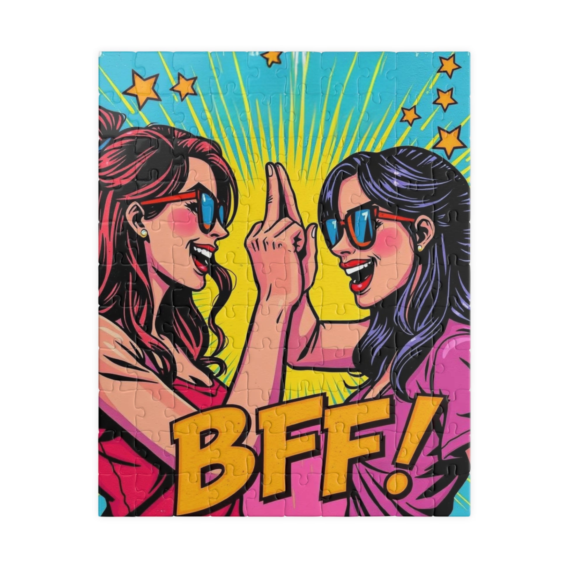 BFF Puzzle for Adults - Pop Art Fun Colorful Friendship Jigsaw Game, Creative Gift for Friends, Relaxing Family Activity, Birthday Present 110 pcs (Vertical) Puzzle The Puzzle Chest