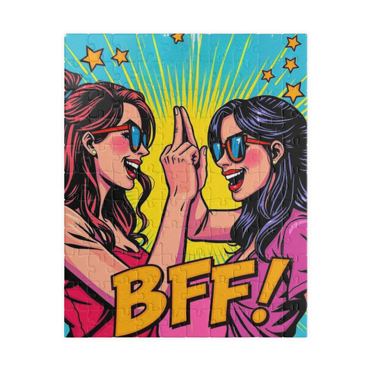 BFF Puzzle for Adults - Pop Art Fun Colorful Friendship Jigsaw Game, Creative Gift for Friends, Relaxing Family Activity, Birthday Present 110 pcs (Vertical) Puzzle The Puzzle Chest