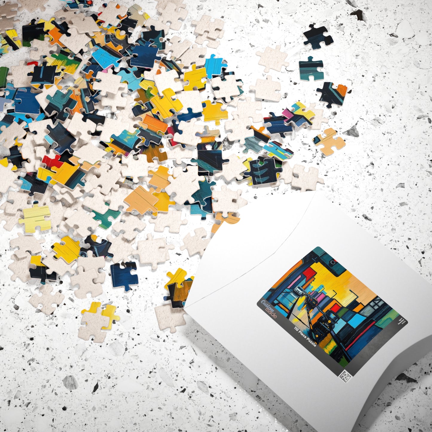 Colorful Cityscape Puzzle - Abstract Art, Jigsaw Game for Adults, Gift for Friends, Family Fun, Mindfulness Activity, Brain Teaser Puzzle The Puzzle Chest