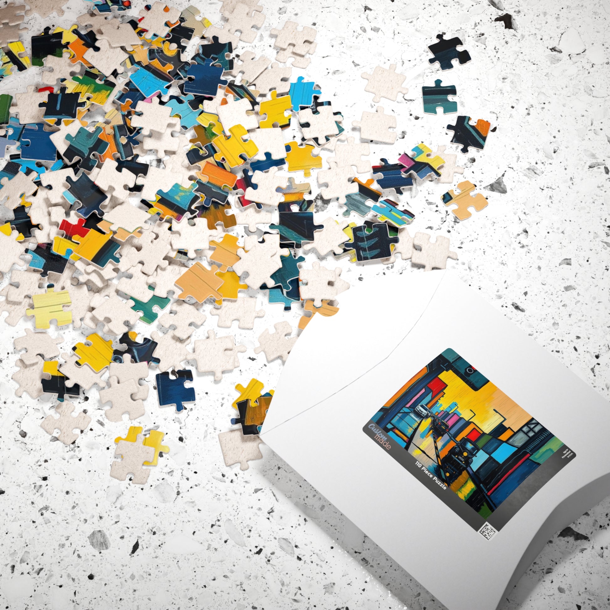 Colorful Cityscape Puzzle - Abstract Art, Jigsaw Game for Adults, Gift for Friends, Family Fun, Mindfulness Activity, Brain Teaser Puzzle The Puzzle Chest