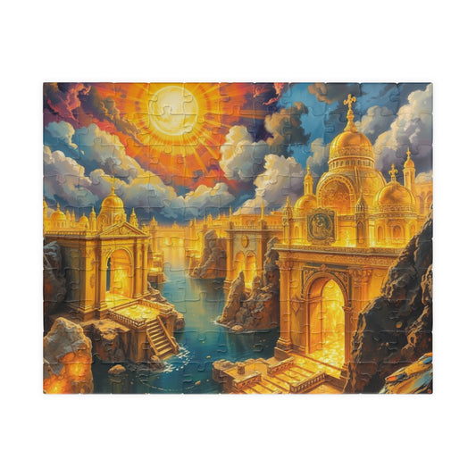 New Jerusalem Jigsaw Puzzle, Shining City of Gold and Crystal, Faith-Based Tabletop Game, Religious Theme, Mindfulness Activity, Giftable