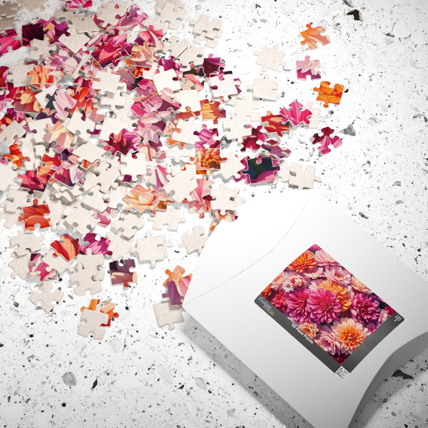 Pink Flower Jigsaw Puzzle - Vibrant Floral Puzzle Art for Adults, Family Fun Game, Creative Hobby, Indoor Activity, Unique Gift Idea Puzzle The Puzzle Chest