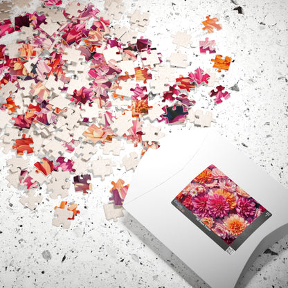 Pink Flower Jigsaw Puzzle - Vibrant Floral Puzzle Art for Adults, Family Fun Game, Creative Hobby, Indoor Activity, Unique Gift Idea Puzzle The Puzzle Chest