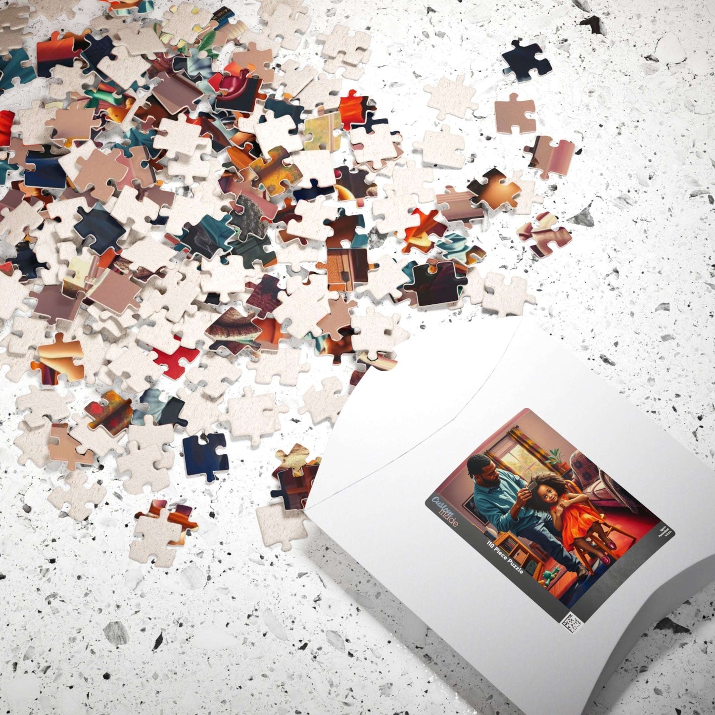 Father-Daughter Jigsaw Puzzle, Black Man Art, Afrocentric Holiday Birthday Gift for Parents, Family Bonding Indoor Activity, Educational Fun Puzzle The Puzzle Chest