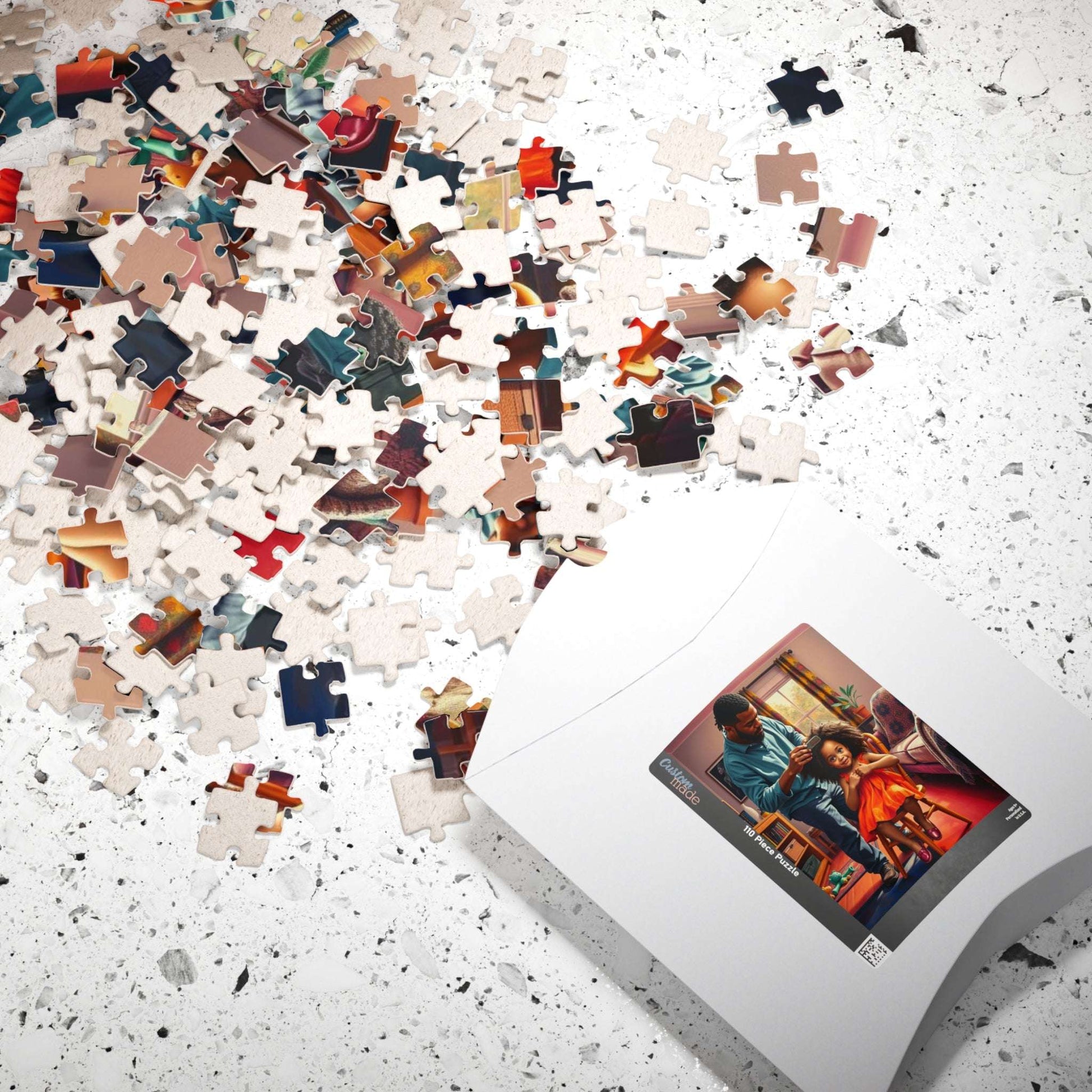 Father-Daughter Jigsaw Puzzle, Black Man Art, Afrocentric Holiday Birthday Gift for Parents, Family Bonding Indoor Activity, Educational Fun Puzzle The Puzzle Chest
