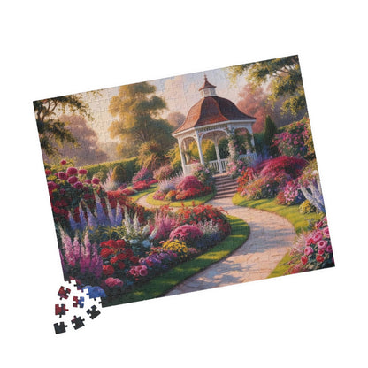 Garden Gazebo Puzzle - 110, 252, 520, 1014-piece Floral Landscape Jigsaw Game, Family Activity, Best Nature Lover Gift, Hobby Puzzle The Puzzle Chest