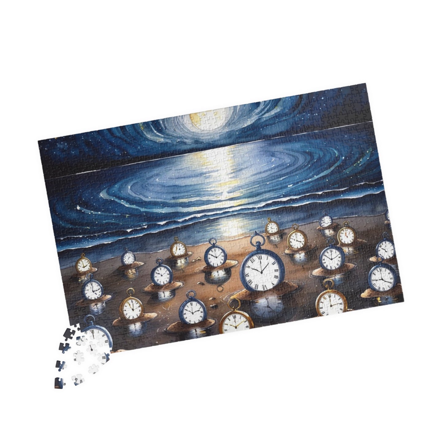 Fantasy Jigsaw Puzzle, Weirdcore Night Beach Scene 252 520 1014 Piece Game, Gift for Puzzle Lovers, Mindfulness Activity Stress Relief Hobby 1014 pcs (Horizontal) Puzzle The Puzzle Chest