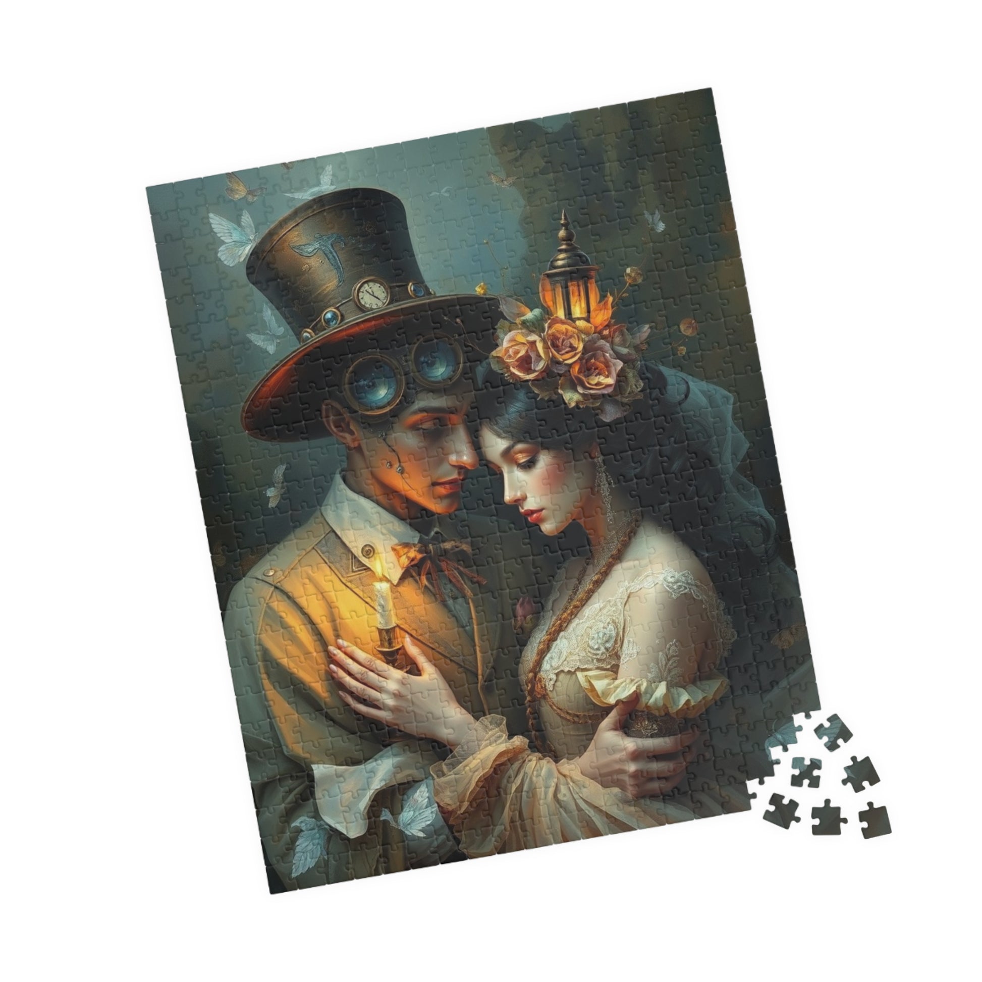 Romantic Steampunk Puzzle - Unique Gift for Couples, Home Decor, Family Game Night, Art Lovers, Engaging Activities Puzzle The Puzzle Chest