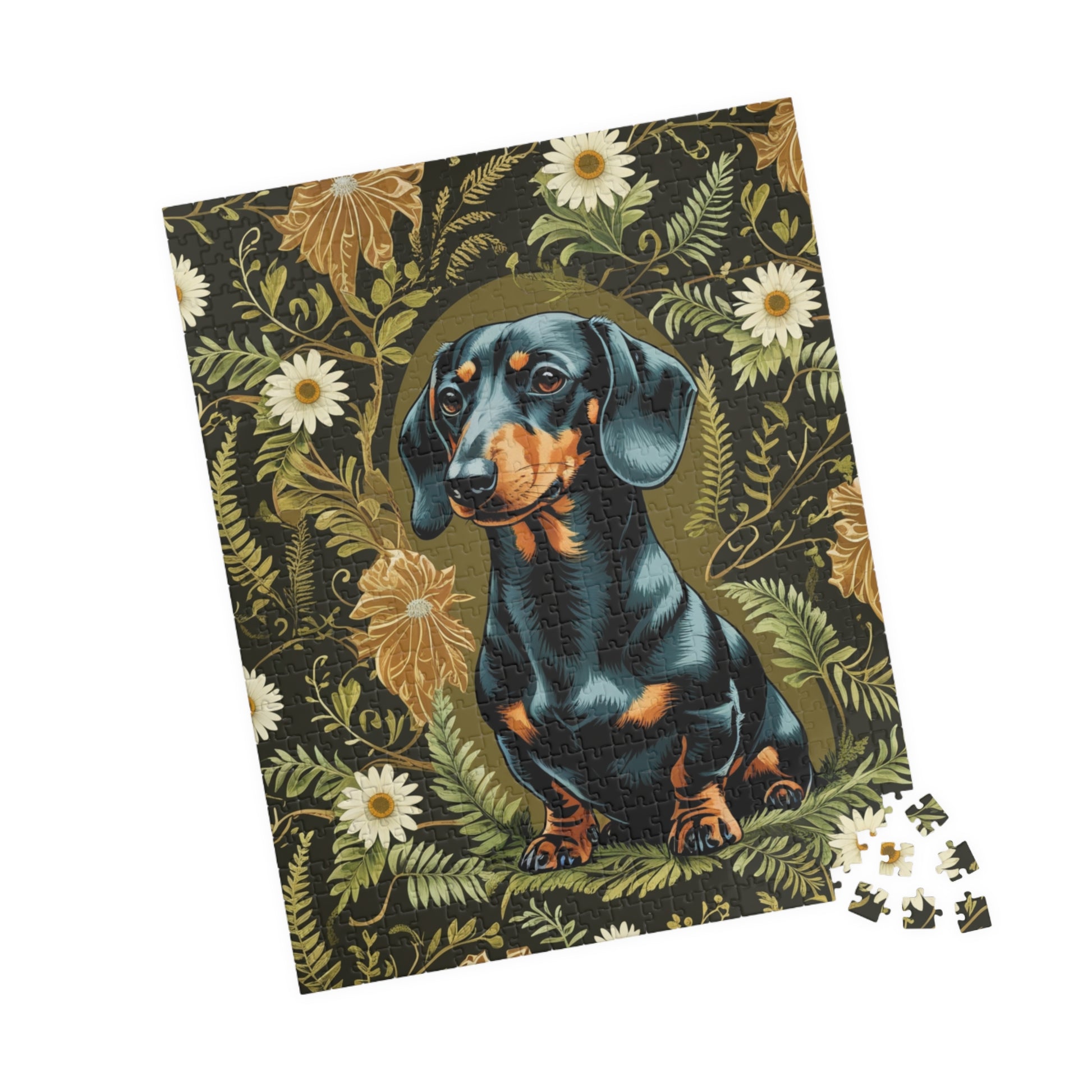 Vintage Dachshund Puzzle - William Morris Inspired 110-1014 Piece Family Dog Jigsaw Game, Fun Indoor Activity, Best Animal Lover Gift Idea Puzzle The Puzzle Chest