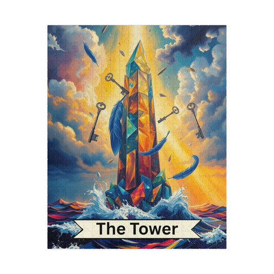 The Tower Jigsaw Puzzle - Tarot Style Game for Family Fun, Holiday Birthday Gift for Puzzle Lovers, Home Decor Activity, Mindfulness 520 pcs (Vertical) Puzzle The Puzzle Chest