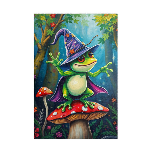 Whimsical Frog Puzzle, Colorful Nature Scene Jigsaw Gift for Adults, Fun Family Game Night, Home Entertainment Mindfulness Activity 1014 pcs (Vertical) Puzzle The Puzzle Chest