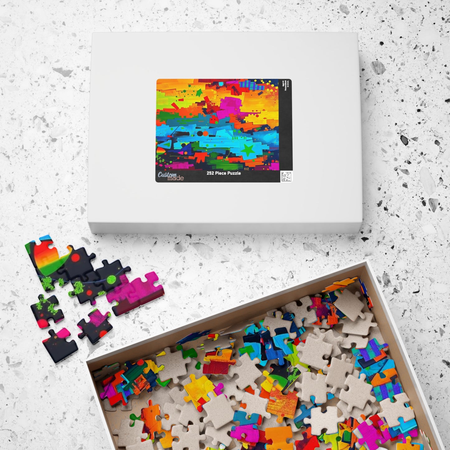 Vibrant Art Abstract Puzzle - Colorful Modern Art Jigsaw Puzzle for Adults Puzzle The Puzzle Chest