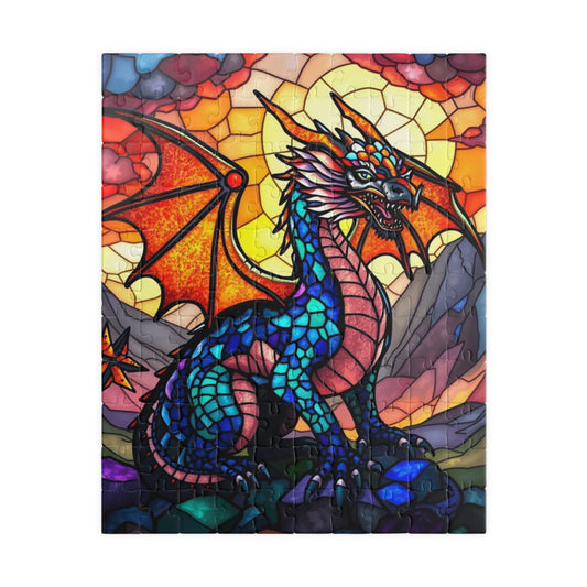 Stained Glass Dragon Puzzle, Colorful Art Jigsaw for Kids and Adults, Perfect Gift for Hobbyists, Family Game Night, 110-1014 Pieces