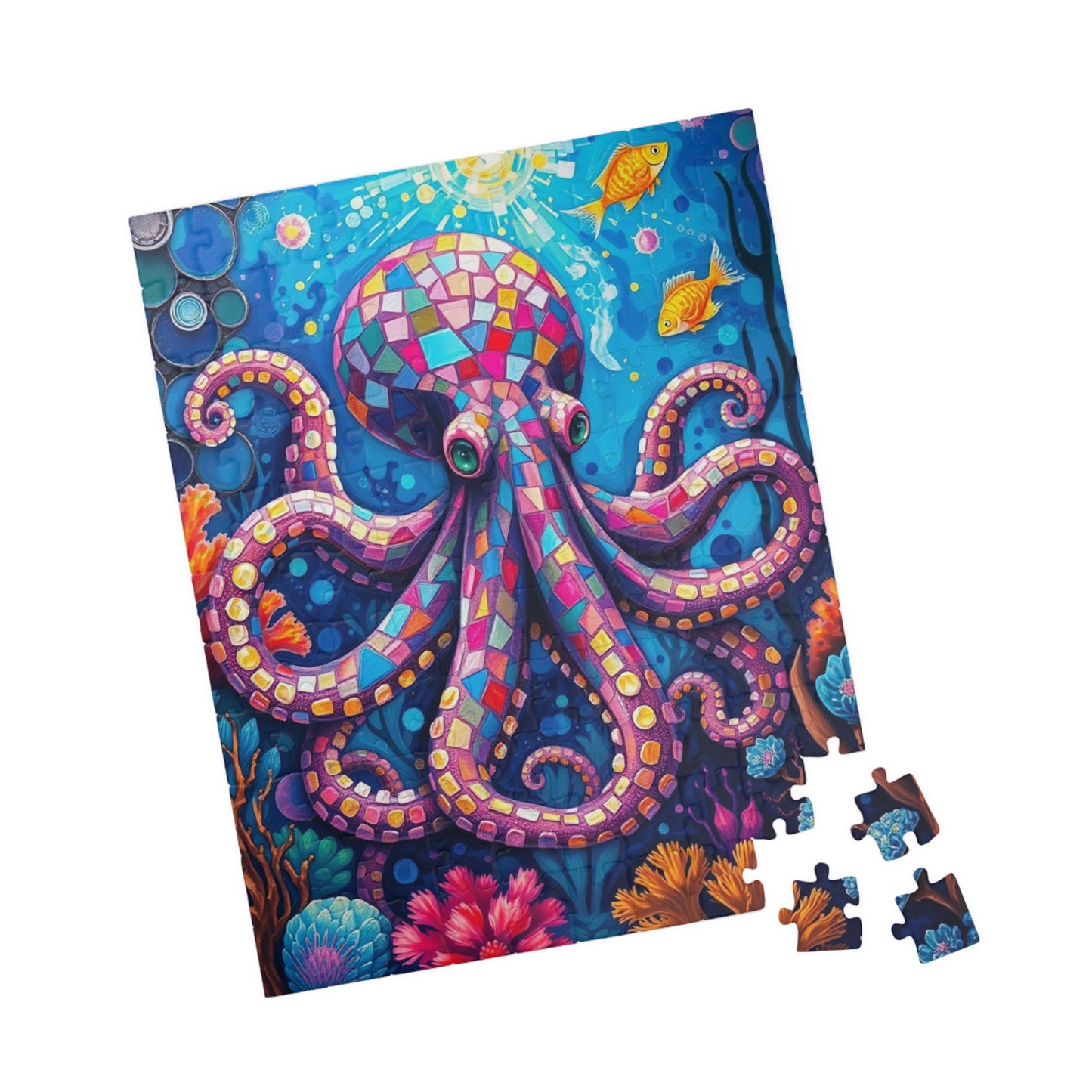 Mosaic Octopus Deep Sea Puzzle, Ocean-Themed Coral Reef and Fish Scene, Vibrant Marine Jigsaw Game for Adults and Teens, Ocean Lover Gift Puzzle The Puzzle Chest