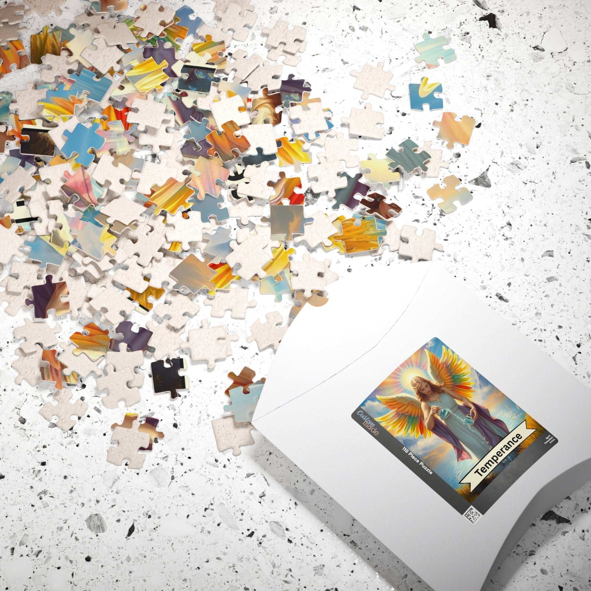 Angel Temperance Puzzle - Tarot Card Style Jigsaw Game for Spiritual Art Meditation Gift, Home Decor, Family Fun Activity, 110-1014 Pieces Puzzle The Puzzle Chest