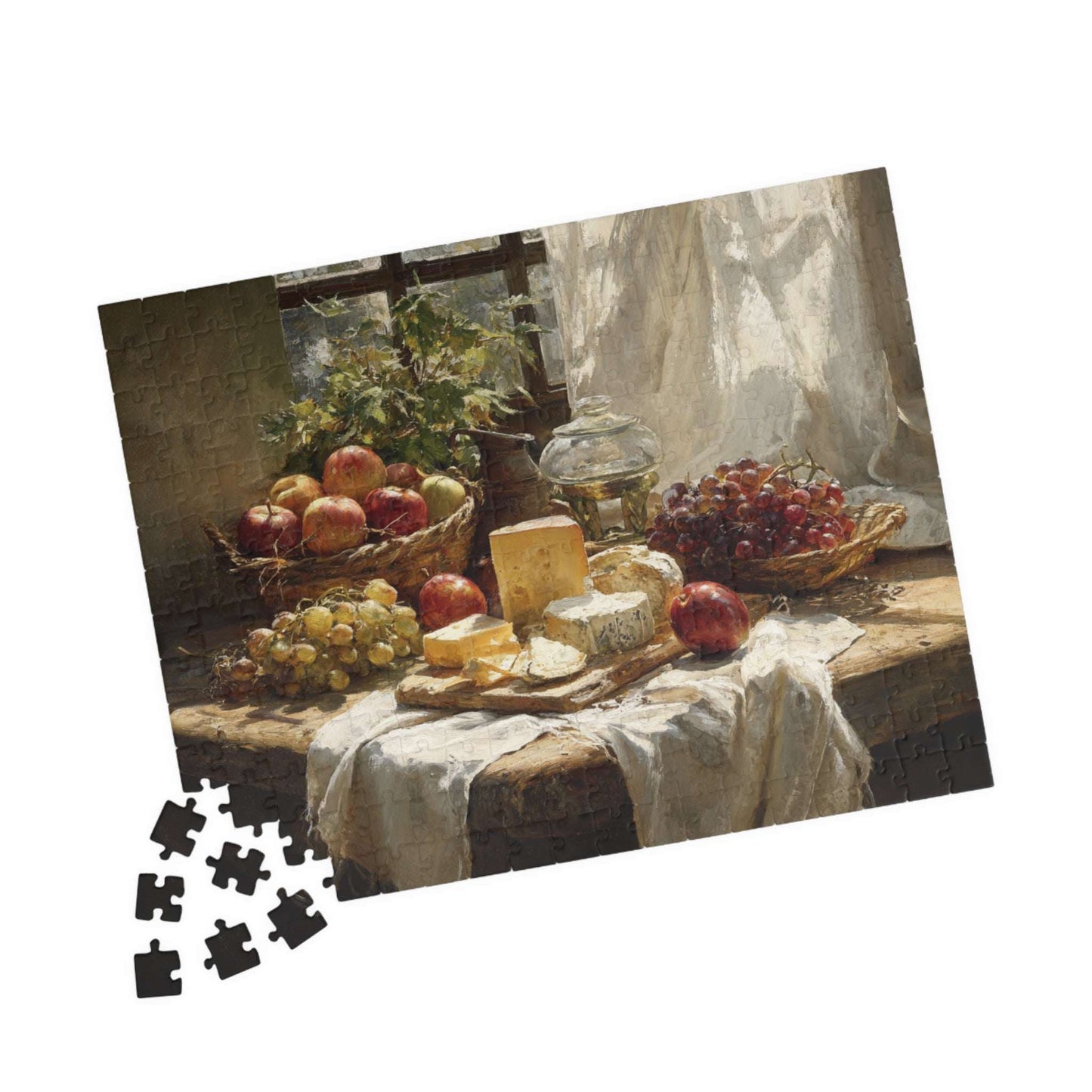 Still Life Fruit and Cheese Puzzle | Classic Tabletop Scene