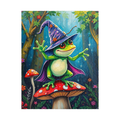Whimsical Frog Puzzle, Colorful Nature Scene Jigsaw Gift for Adults, Fun Family Game Night, Home Entertainment Mindfulness Activity 252 pcs (Vertical) Puzzle The Puzzle Chest