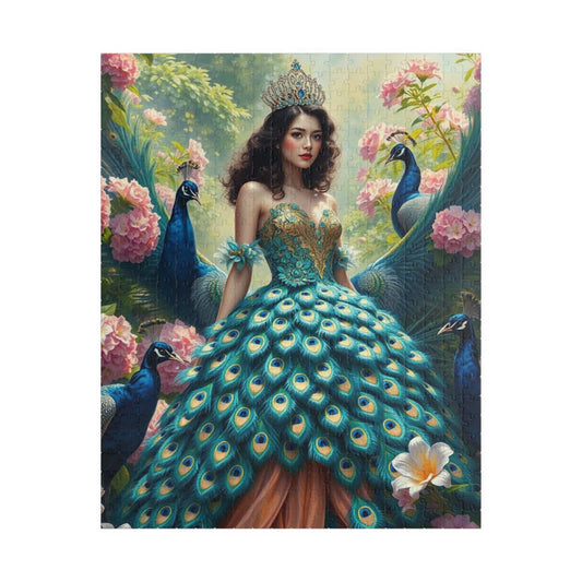 Lady of the Peacock Garden - Regal Feather Fantasy Jigsaw Puzzle