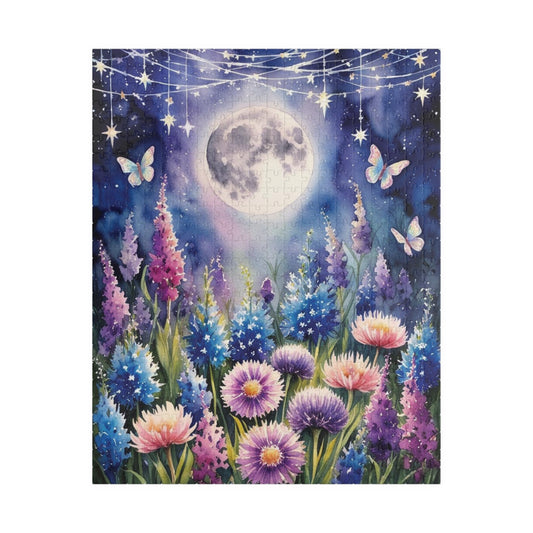 Wildflower Landscape Puzzle, Starry Night Jigsaw for Enthusiasts, Floral Puzzle Game for Nature Lovers, Mindfulness Activity 520 pcs (Vertical) Puzzle The Puzzle Chest