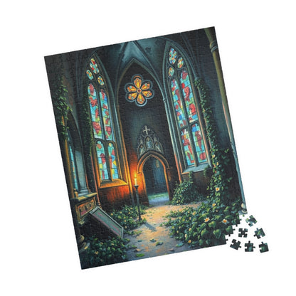 Stained Glass Church Puzzle | 110, 252, 520, 1014-piece, Gothic Home Decor, Art Lovers Gift, Family Game Night Relaxation Activity, Giftable 520 pcs (Vertical) Puzzle The Puzzle Chest