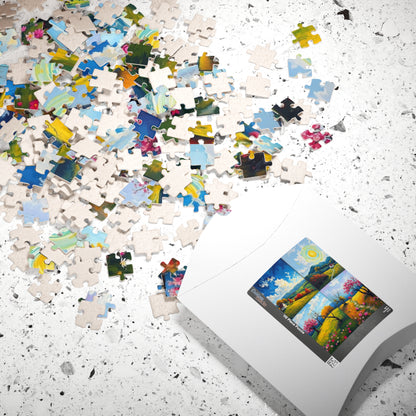 Puzzle, Spring Landscape Collage Puzzle, 110 252 520 1014-Pieces, Four-Quadrant Nature Jigsaw Game for Adults, Giftable Educational Toy Puzzle The Puzzle Chest