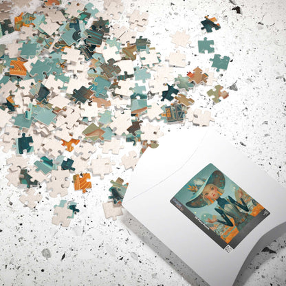 2030s Autumn Cowgirl Jigsaw Puzzle - Futuristic Farm, Fall Themed Gift for Family Fun, Cozy Nights, Thanksgiving, and Home Decor Puzzle The Puzzle Chest