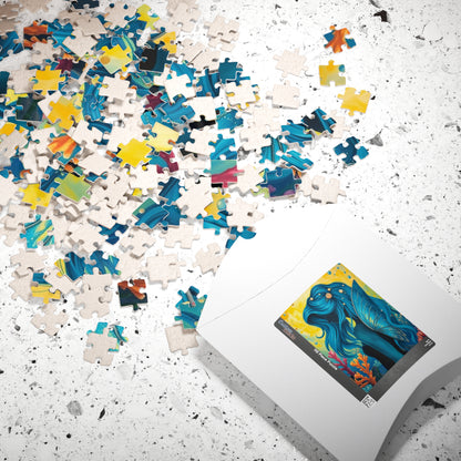 Sea Fairy Jigsaw Puzzle, Mermaid Silhouette Art Underwater Scene, Gift for Her Stress Relief Activity, Mind Challenge, Relaxation Gift Puzzle The Puzzle Chest