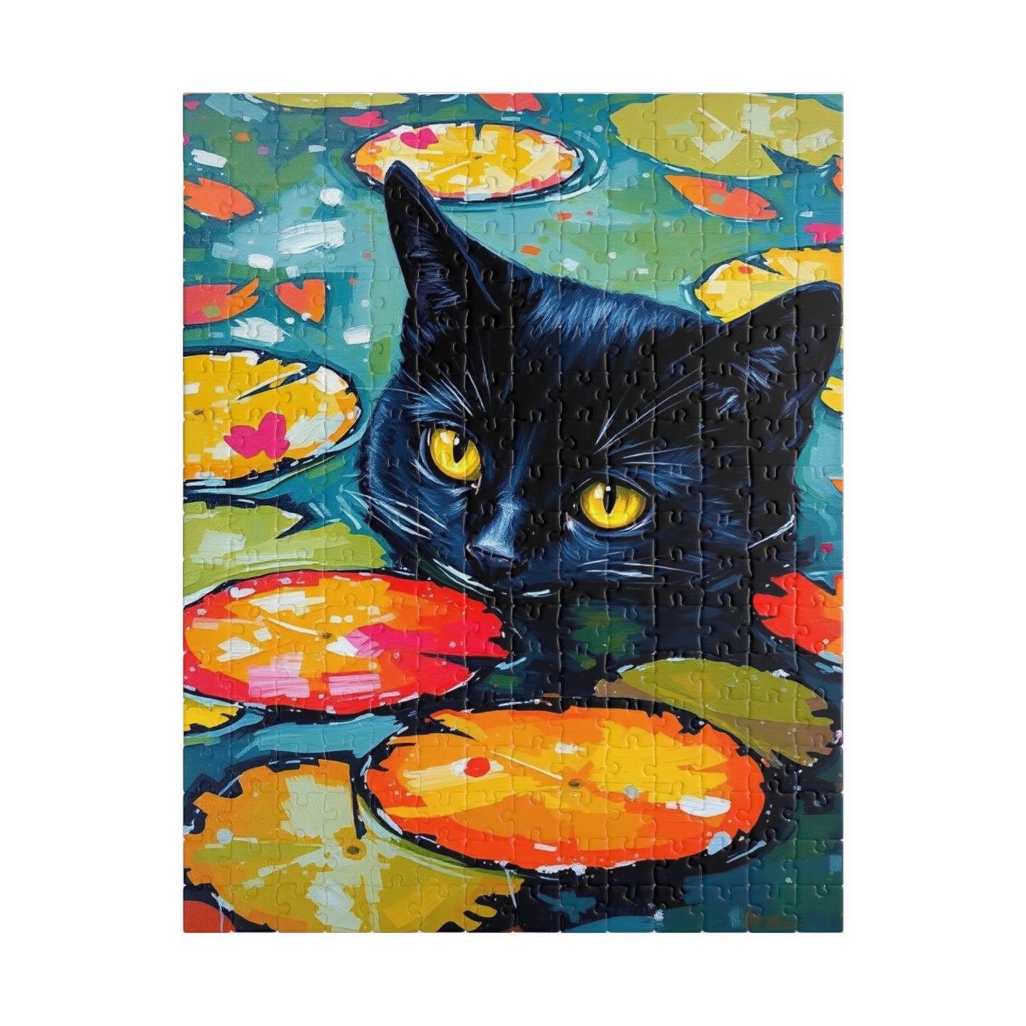 Water Lily Cat Jigsaw Puzzle, 110-1014 Piece Fun Gift for Cat Lovers, Family or Solo Activity, Home Décor, Brain Teaser