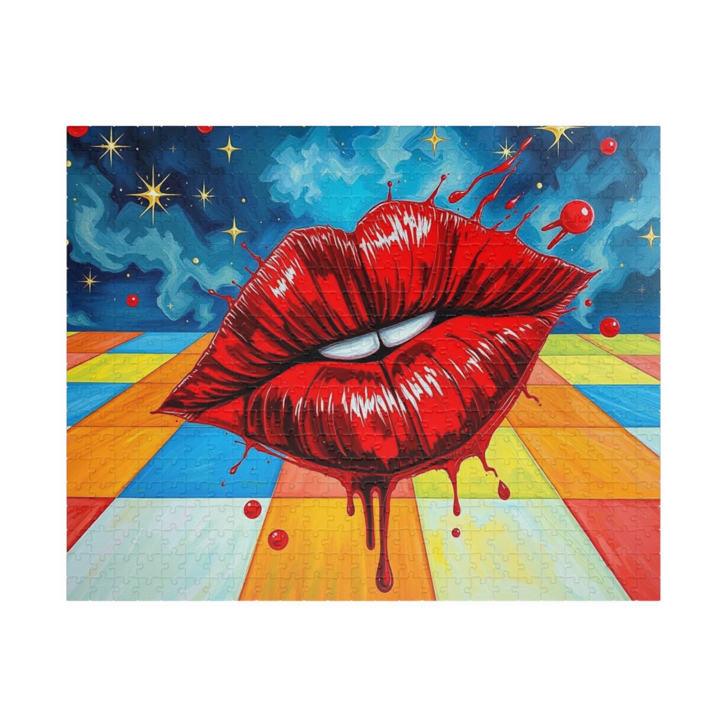 Pop Art Kiss Jigsaw Puzzle, Retro Artwork Puzzle for Adult Home Entertainment, Fun Family Game Night, Staycation Activity, Brain Teaser 520 pcs (Horizontal) Puzzle The Puzzle Chest
