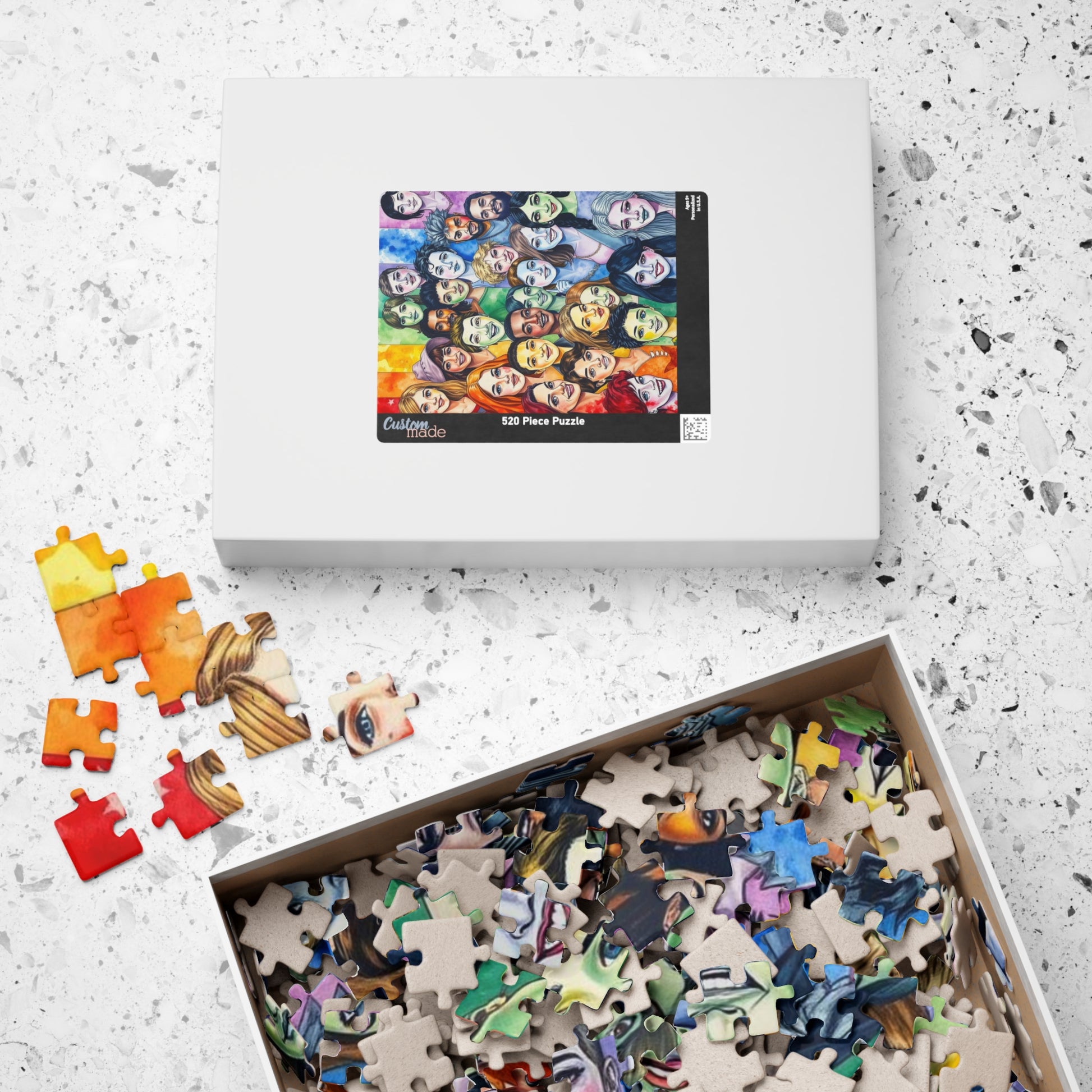 United in Joy Jigsaw Puzzle - Pride Rainbow Flag Faces, Queer Art Inclusive Game for Family Fun, Holiday Birthday Gift Idea, Team Building Puzzle The Puzzle Chest