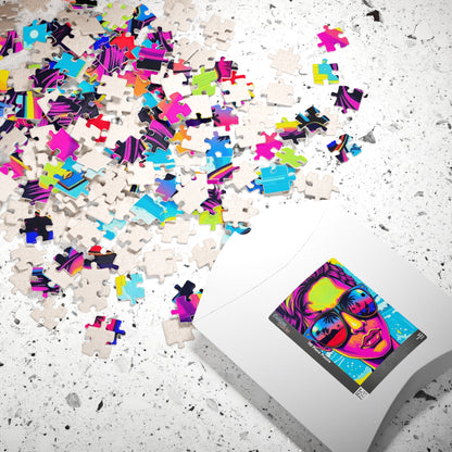 Colorful Retro Beach Puzzle, Pop Art Jigsaw Game for Adults, Fun Puzzle Gift for Friends, Home Entertainment, Mindful Challenge Brain Teaser Puzzle The Puzzle Chest