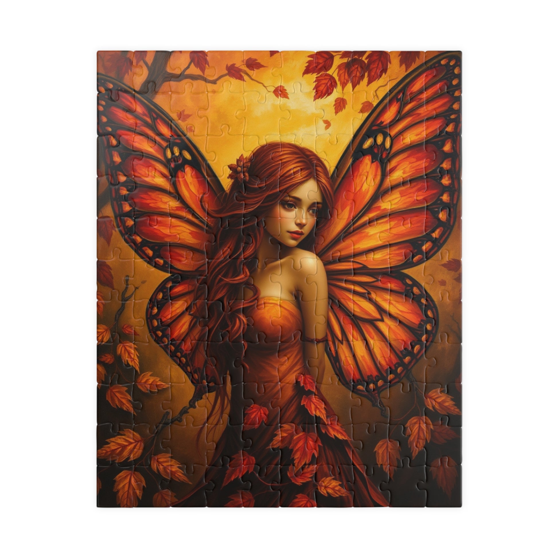 Autumn Spirit Fairy Puzzle, Enchanting Mystical Artwork for Puzzle Lover, Ideal Gift for Holiday, Collectible Art, Mindful Relaxing Activity 110 pcs (Vertical) Puzzle The Puzzle Chest