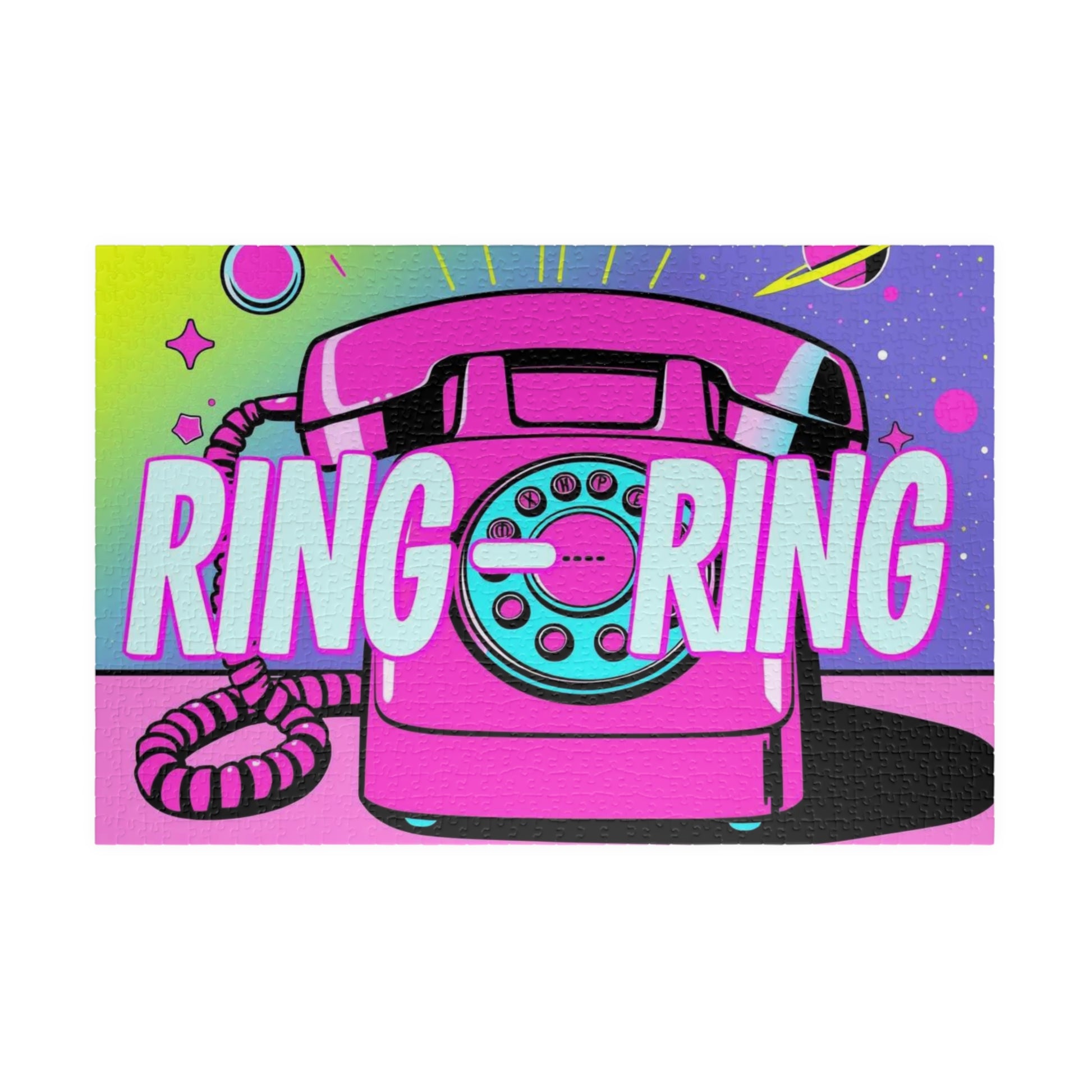 Retro Phone Puzzle - Pop Art Jigsaw Game for Family Fun, Ring-Ring Design, Perfect Birthday Holiday Gift for Friends Home Entertainment 1014 pcs (Horizontal) Puzzle The Puzzle Chest