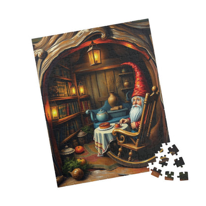 Gnome Home Inside Oak Trunk Jigsaw Puzzle, Fantasy Puzzle (110, 252, 520, 1014-Piece), Family Activity, Relaxing Hobby, Puzzle Lover Gift Puzzle The Puzzle Chest