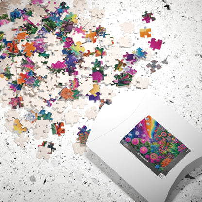 Trippy Flower Puzzle, Dreamy Floral Glowing Garden Theme Jigsaw Game, Challenging Hobby for Adults and Teens, Relaxing Activity, Unique Gift Puzzle The Puzzle Chest