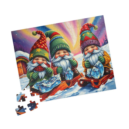 Gnome Ice Fishing Retreat Jigsaw Puzzle, 110-1014-Piece Christmas Jigsaw for Family Fun, Seasonal Decor, Holiday Gift, Festive Activity